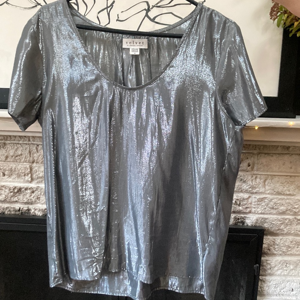 Silver Party Top From Velvet